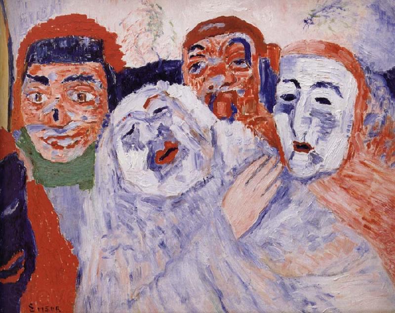 James Ensor Singing Masks Norge oil painting art